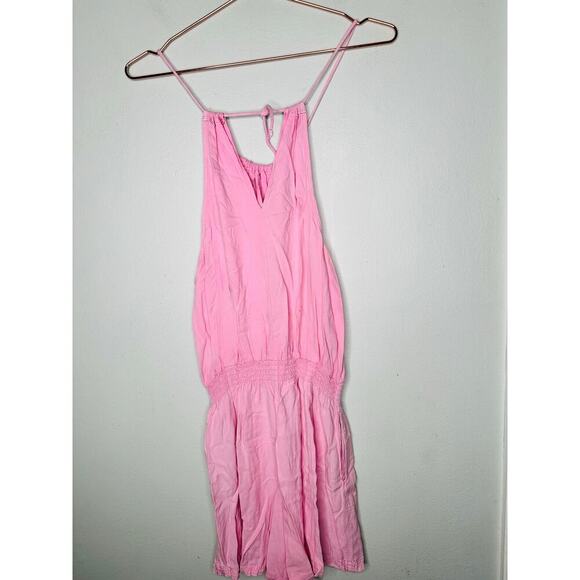 SPLENDID Pink Relaxed Fit Hana Halter Neck Romper Size Medium - Picture 3 of 9